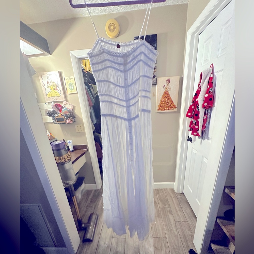 Free People White Button Down Dress